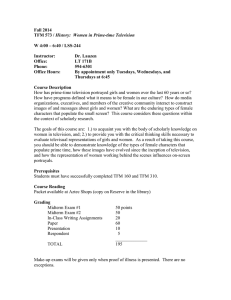 Fall 2014 History:  Women in Prime-time Television