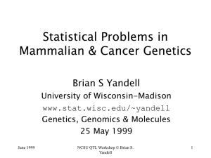 Statistical Problems in Mammalian &amp; Cancer Genetics Brian S Yandell