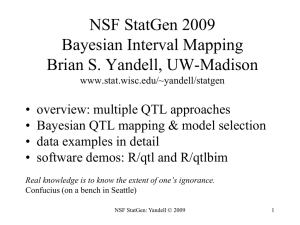 NSF StatGen 2009 Bayesian Interval Mapping Brian S. Yandell, UW-Madison