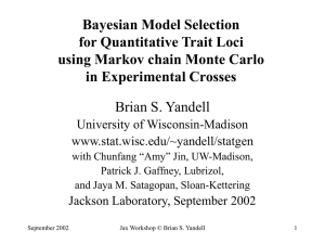Bayesian Model Selection for Quantitative Trait Loci using Markov chain Monte Carlo