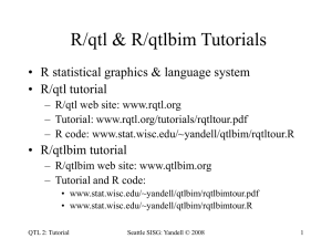 R/qtl &amp; R/qtlbim Tutorials • R statistical graphics &amp; language system