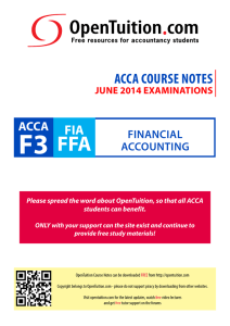 Course Notes - Double Entry Bookkeeping