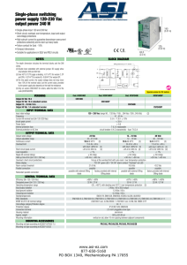 Single-phase switching power supply 120-230 Vac output