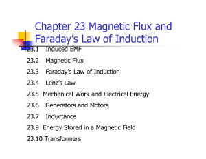 Chapter 23 Magnetic Flux and Faraday`s Law of Induction