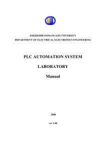 PLC AUTOMATION SYSTEM LABORATORY Manual