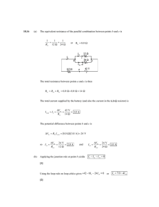 18.16 (a) The equivalent resistance of the parallel combination
