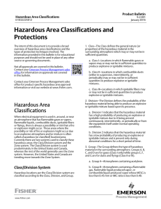 Hazardous Area Classifications and Protections