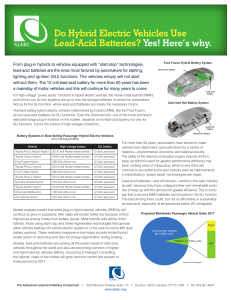 Do Hybrid Electric Vehicles Use Lead-Acid Batteries? Yes