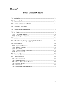 7. Direct Current Circuits