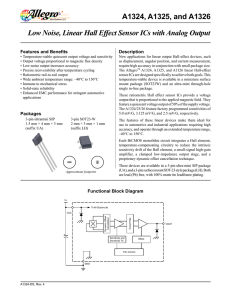 Low Noise, Linear Hall Effect Sensor ICs with Analog Output A1324