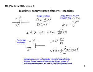Last time : energy storage elements