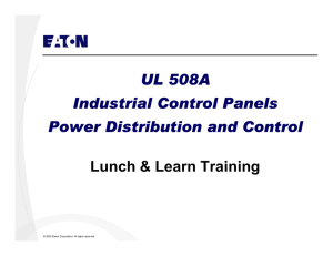 UL 508A Industrial Control Panels