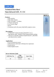 Technical Data Sheet 5mm Infrared LED , T-1 3/4