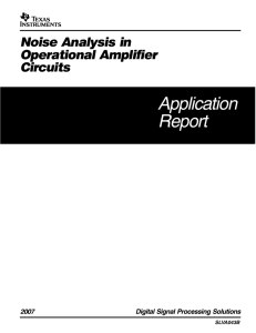 Noise Analysis In Operational Amplifier Circuits