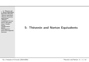 5: Thévenin and Norton Equivalents