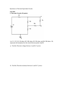 Questions on Thevenin Equivalent Circuits Fall 2004 2