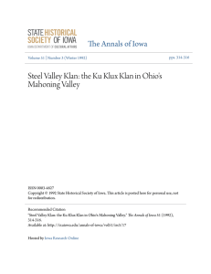 Steel Valley Klan: the Ku Klux Klan in Ohio`s