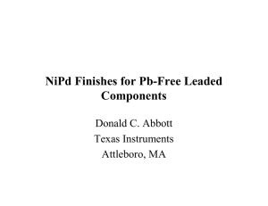 NiPd Finishes for Pb-Free Leaded Components