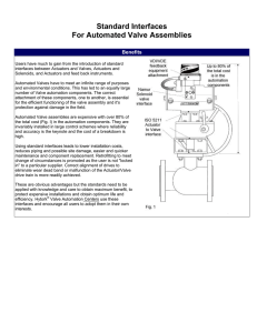 to read about standard interfaces between actuator and valve.