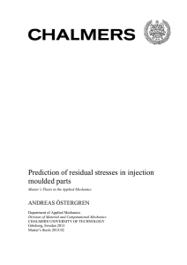 Prediction of residual stresses in injection moulded parts