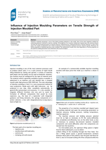 Influence of Injection Moulding Parameters on Tensile Strength of