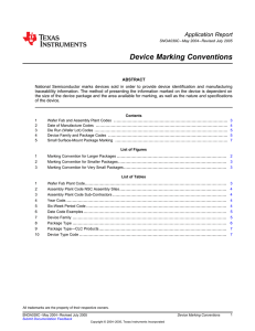 Device Marking Conventions (Rev. C)