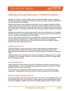 Lightning Surge Suppression in Residential Systems