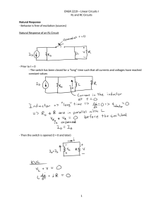 ENGR 2219 – Linear Circuits I RL and RC Circuits 1 Natural