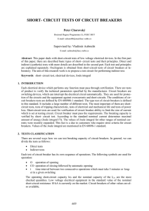SHORT- CIRCUIT TESTS OF CIRCUIT BREAKERS