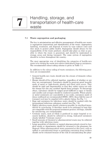 Handling, Storage, And Transportation Of Health