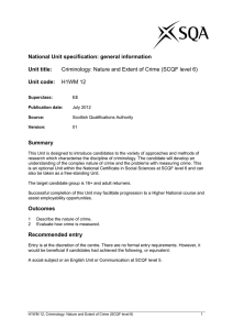 Criminology: Nature and Extent of Crime (SCQF level 6)