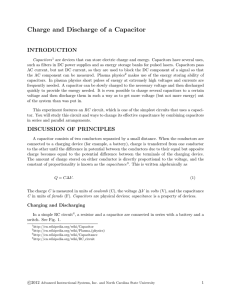 Charge and Discharge of a Capacitor