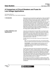 A Comparison of Circuit Breakers and Fuses for