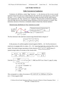 LECTURE NOTES 23 Eddy Currents in Conductors