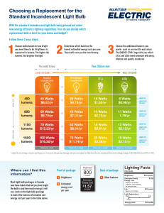 Choosing a Replacement for the Standard Incandescent Light Bulb
