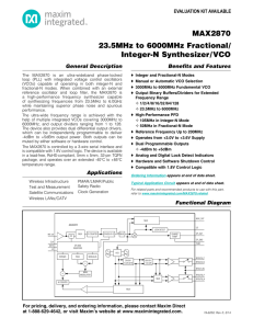 MAX2870 23.5MHz to 6000MHz Fractional/ Integer