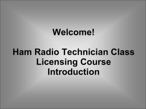 Welcome! Ham Radio Technician Class Licensing Course Introduction