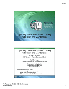 Lightning Protection System—Quality Installation and Maintenance