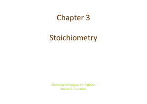 Chapter 3 Stoichiometry