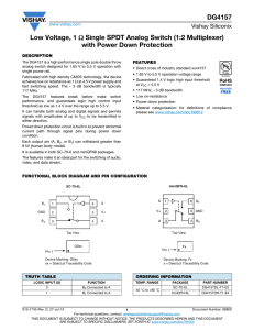 DG4157 Low Voltage, 1 Ω Single SPDT Analog Switch (1:2