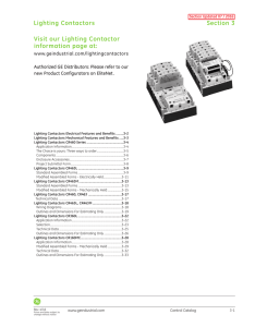 GE Control Catalog - Section 3: Lighting Contactors