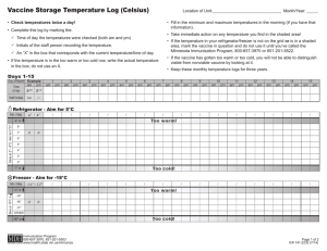 Vaccine Storage Temperature Log - Minnesota Department of Health