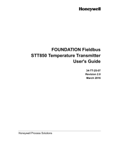 FOUNDATION Fieldbus STT850 Temperature Transmitter User`s