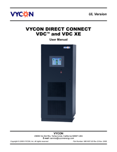 Vycon Direct Connect VDC and VDC XE User Manual