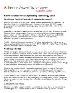 Electrical/Electronics Engineering Technology EEET