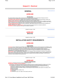 Subpart K - Electrical - Home - APi Construction Online Safety Manual