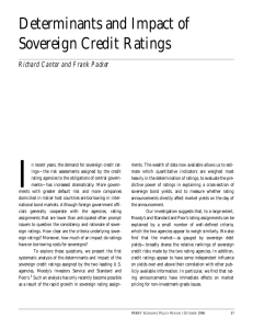 Determinants and Impact of Sovereign Credit Ratings