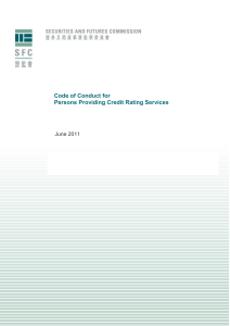 Code of Conduct for Persons Providing Credit Rating Services