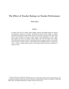 The Effect of Teacher Ratings on Teacher Performance