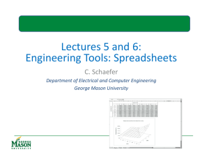 Engineering Tools: Spreadsheets - Gmu